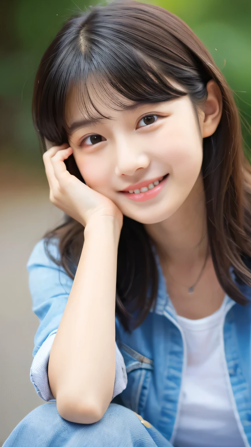 Female student masterpiece very cute natural atmosphere boyish 16 years old Pixie Cut Dimples Mole Yawn