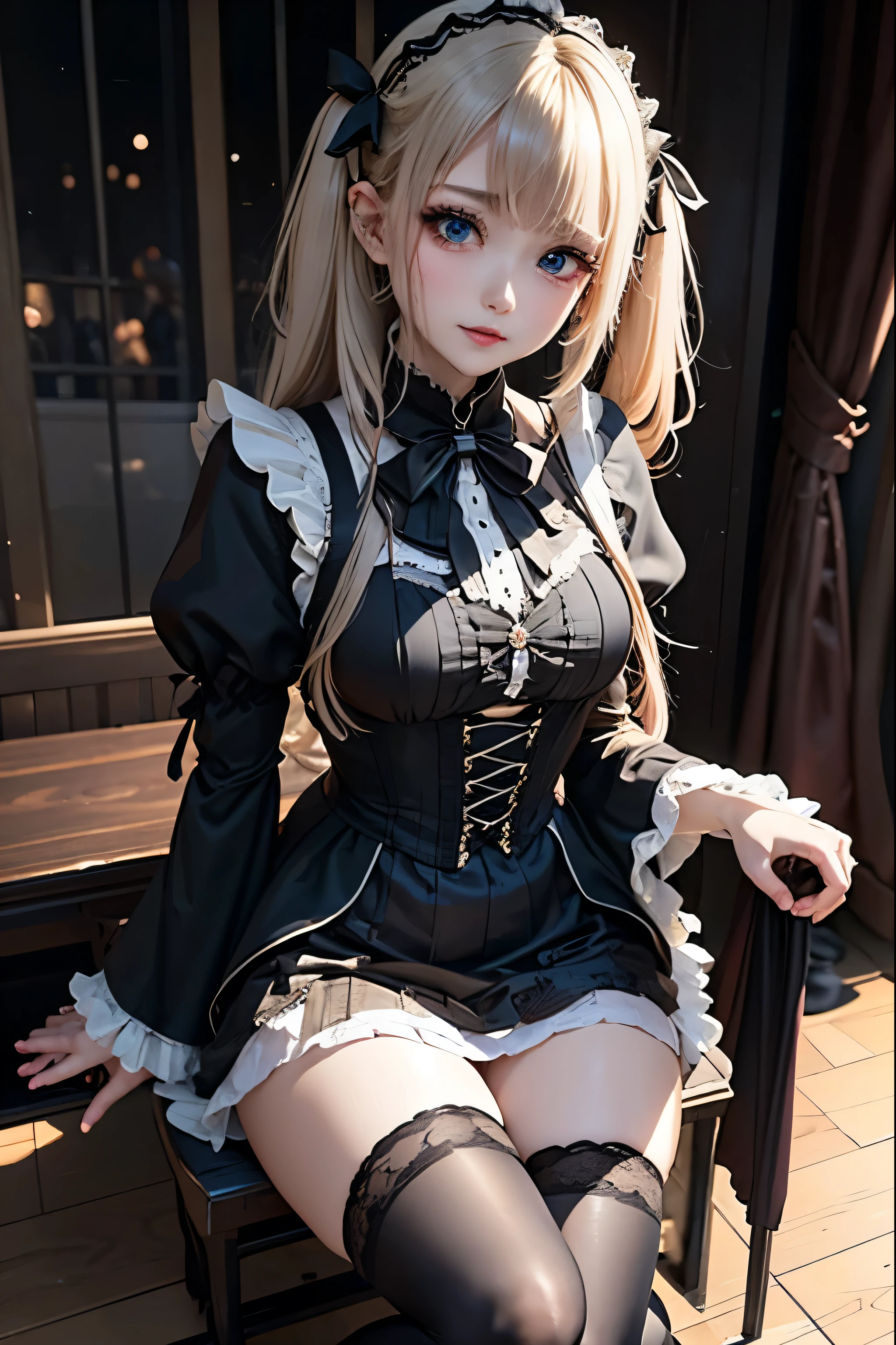 Hard Dark Gothic Makeup、Deep Night Sky、Horror、Black dark eyeshadow、cry、sad、Good skin radiance、Dark Gothicメイク、Dark smile、palace、The beauty of fragrance、24-years-old、Expressions of intense sexual pleasure、Embarrassed look、Dark Gothic、Obscene language、highest quality、Drunk face、紫のMaid clotheysterious、Noble、sexy、Loving smile、Twin tail hair、Right blue eye, Left eye is red、Platform Heel Shoes、Heavy makeup、Gothic Lolita Clothing、A little slimmer、Silver Hair、Long Hair Straight Hair、Cute Gothic Lolita Dress、Beautiful Face、elegant features、Fascinating face、Stained glass is the background、Chest glistening with sweat、The room is dark、gothic long dress、Bell Sleeves、Wizard Sleeve、Decadent look、Sexually excited expression、Glossy thighs wet with water、Thighs that are wet and shiny with oil、Background of a room full of roses、sad expression、The embroidery is pink、The dress has pink embroidery、Thigh-high socks、Knee-high socks、Gentle expression、Dark black eyeshadow、Stained glass and rose background、Female Duo、Female couple、dark church background、Stained glass、Black metal world、Dark Castle、Dark Room、Slender body、upright、walk、Are standing、gothic long dresaid clothes、Victorian dresses、Her thighs glisten with sweat、My body is wet and shiny、Lots of glitter on the thighs、sweating、My thighs are sticky from sweating、Sweat glistens on the thighs, The whole body is sweaty and shiny、Quite sweaty、My thighs are sweaty、My thighs are so wet、My thighs are shining with sweat、A lot of sweat glistens all over the body、The thighs are the best、Thighs are glamorous、Small breasts、Playing guitar、Singing while playing the guitar、les paul guitar、Holding a guitar、Playing in a band、Playing guitar chords、Practicing guitar、Mike stand、Embodying the guitar、Decorate your guitar、
