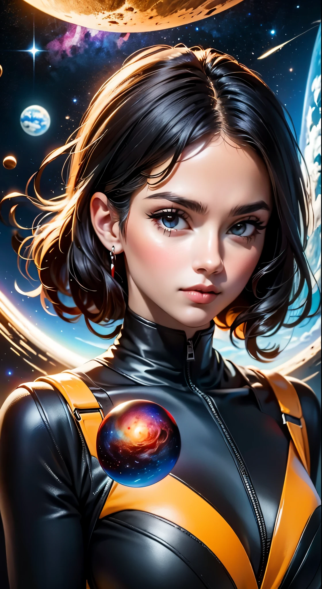 nijistyle,rfktr_technotrex,woman exploring planets, alien worlds, exotic locations, deep space,unkown terrors, galactic, nebulas,stars,fcPortrait
