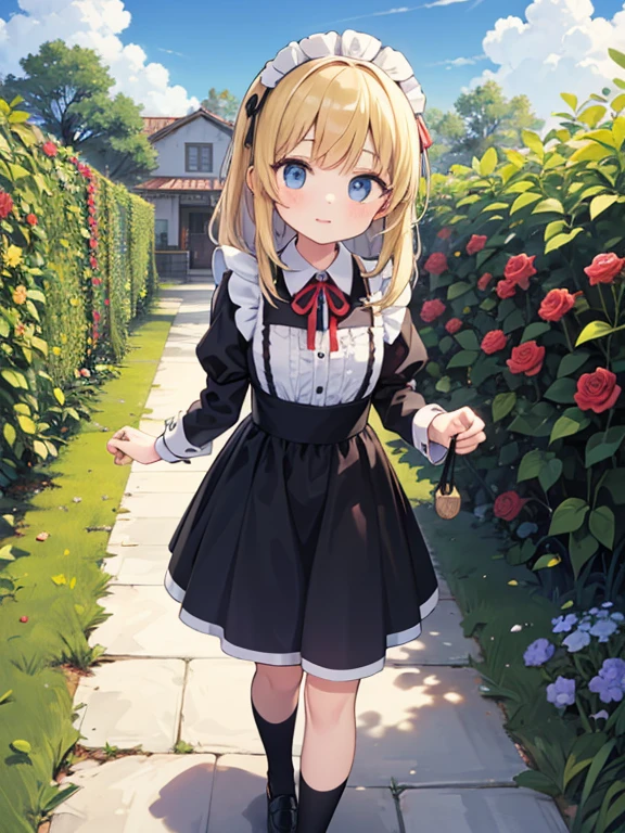 (masutepiece, Best quality:1.2), 8K, 85 mm, offcial art, RAW photo, absurderes, brunette color hair, (Blue eyes, lolita fashion, sweetLolita, Gothic, dress:1.2), Idol face, Upper body, Beautiful girl, gardeniass, Copenhagen, short- sleeved, Elegance, Sophisticated, Gardenia, filmgrain, color difference, Sharp focus, Face Lights, Dynamic lighting, Cinematic lighting,(( Red blush、embarrassing expression, Look away、Look down awkwardly:1.2))、(((tucking up the skirt、White panties visible、Sukichiman、slit)))、Seductive pose，suspender stockings，