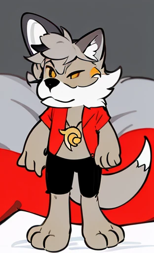 , high resolution, high definition, 4k, ((masterpiece)), shaggy, boy, Ultra-clear 4K fanart, Furry, Bright eyesFurry tail,Slightly sentimental,canid,solo person,Wear casual attire, ((yellow eyes))