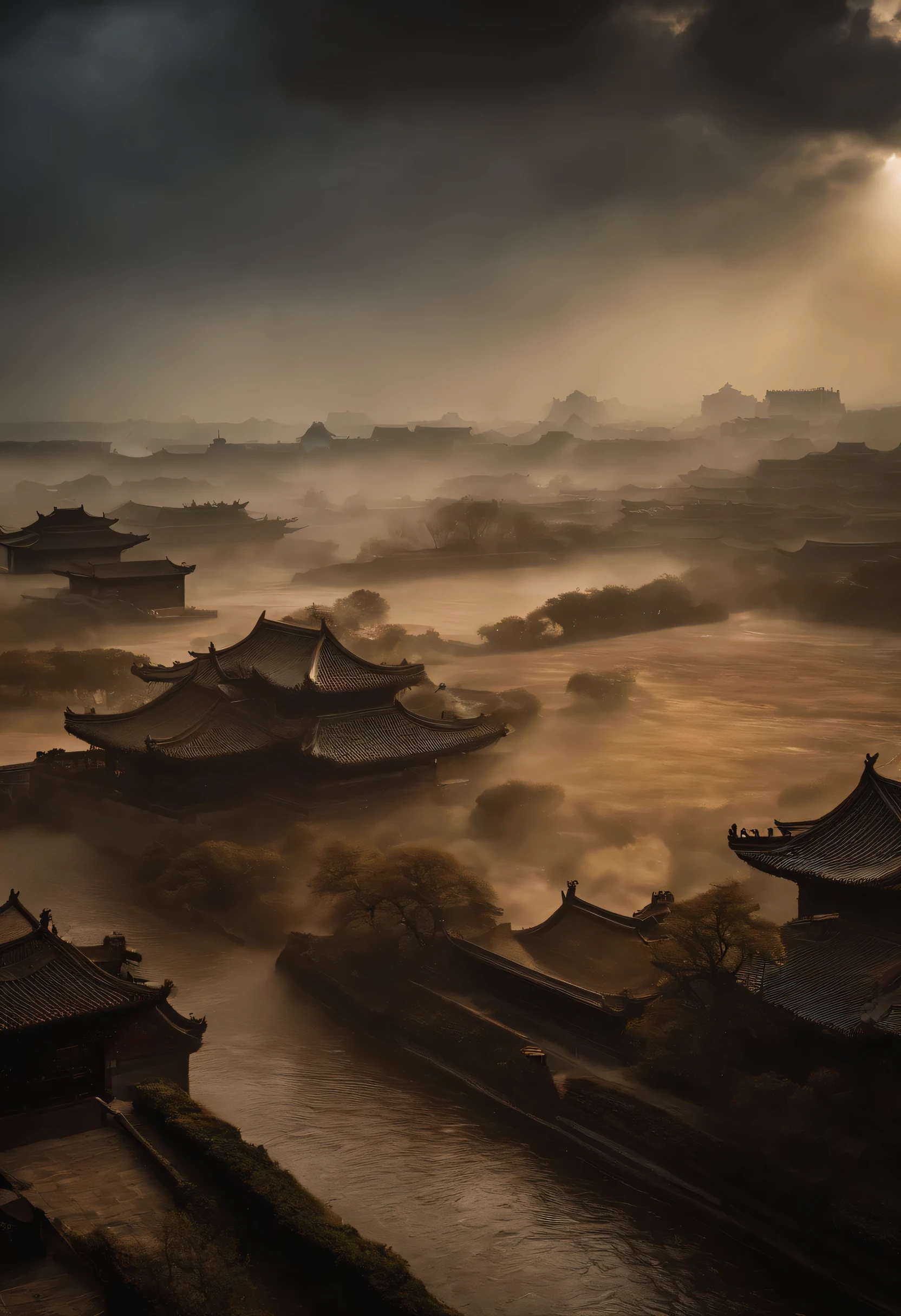 The case took place in one"China-style、swordsmen、Dark、suspenseful、curiosity"of the world： After a thousand days of rain，The sky is cloudy，For a long time, Chang'an Imperial City，emerges"Rain dissolves"of tragedies，A male warrior was ordered to track down，Recruit talent，Walk around，The layout is meticulouysteries await you to solve, The enemies attacked, at night time,  many soldiers running with swords