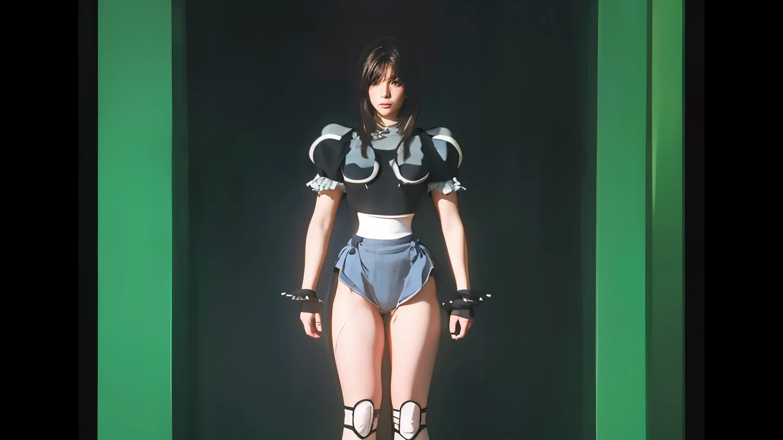 highest quality, masterpiece, Ultra-high resolution, (Realistic:1.4), RAW Photos, One Girl, Off the shoulder, In the Dark, Deep Shadow, moderate, Cold Light Bust Top