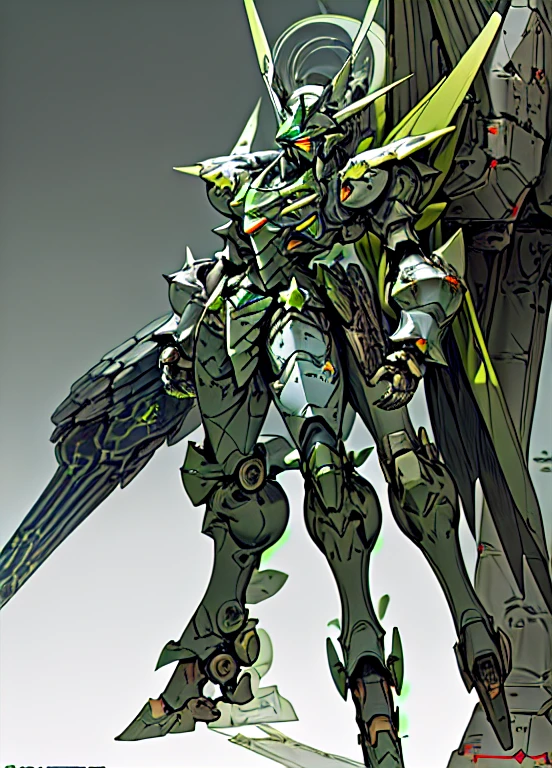 masterpiece, highest quality, Mecha, No humans, (Full body spikes), (high green armor Mecha:1.5), (axial symmetry:1.4),(High resolution), (Cinematic Light:1.1), blue eyes, SF, fire, Laser cannon beam, war, Conflict,, Has very large spikes,Agave farm in the background,Real