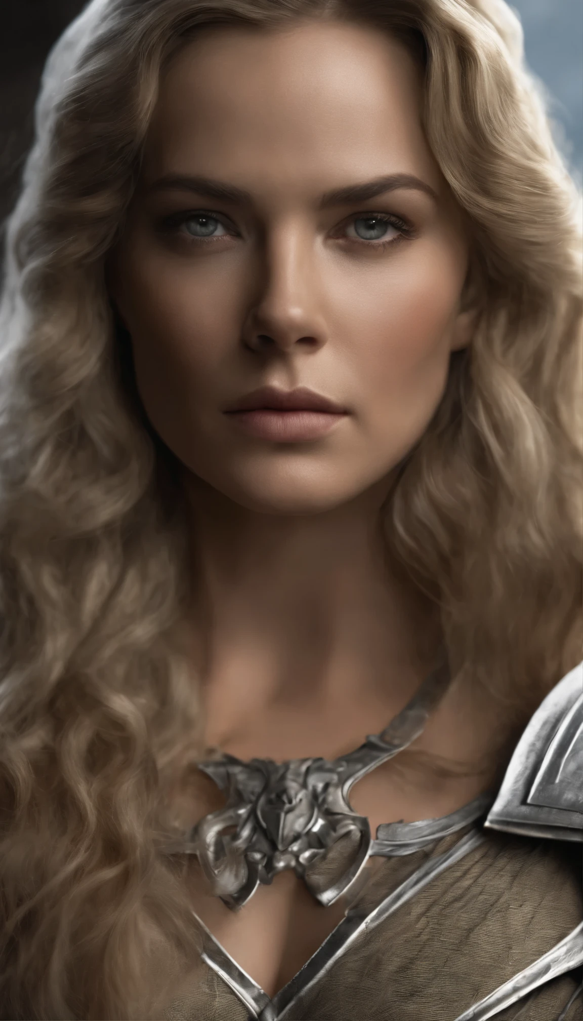 A beautiful woman in silver armor,30歳のブロンドのヨーロッパ人女性のphotograph、masterpiece、born、beautiful、(Very long wavy blonde hair)、(High contrast:1.4)、((Detailed face:1.2))、((Detailed faceの特徴:1.3))、(Fine facial details:1.2) Photorealistic、photograph、(8k:1.2)、Ultra-high resolution、(Intricate details:1.3)、(Super Detail:1.2)、(Detailed cloth texture:1.3)、 (armor〈James McDonald)Realistic images