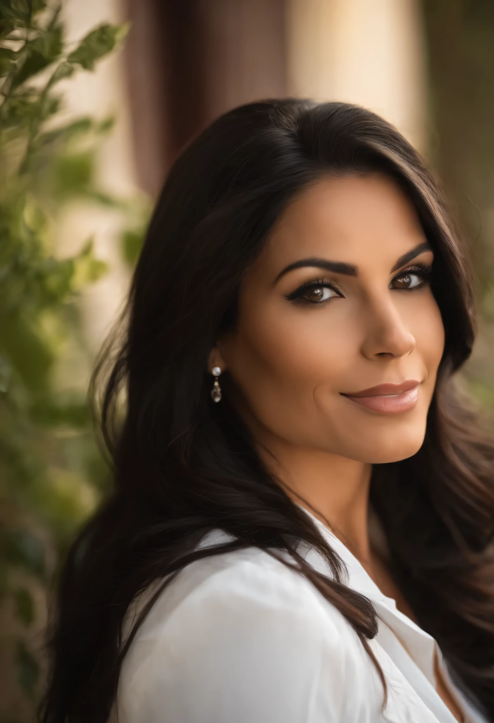 mulher arafada com longos cabelos pretos, vestindo uma jaqueta preta e camisa branca, lindo rosto latina, closeup impressionante, headshot, foto profissional closeup, mulher atraente de cabelo castanho, rosto feminino atraente, close up of the head, fechar foto de retrato, retrato profissional em close-up,  com cabelo castanho escuro, mulher com cabelo preto, close up of the head portrait, linda mulher mexicana, rosto feminino atraente!!!