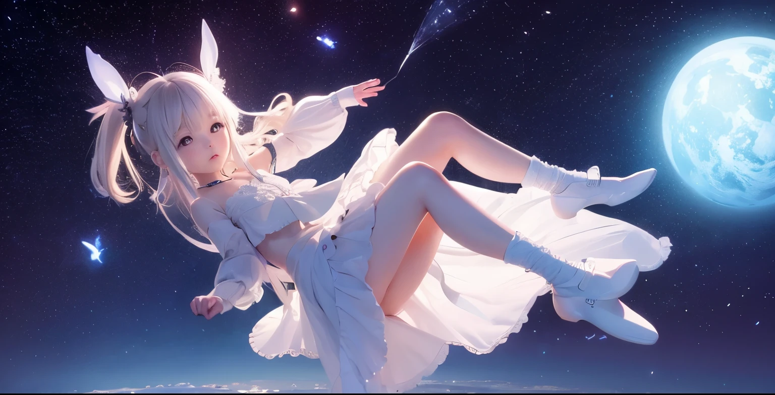 floating, levitation, midair, zero gravity, magical girl