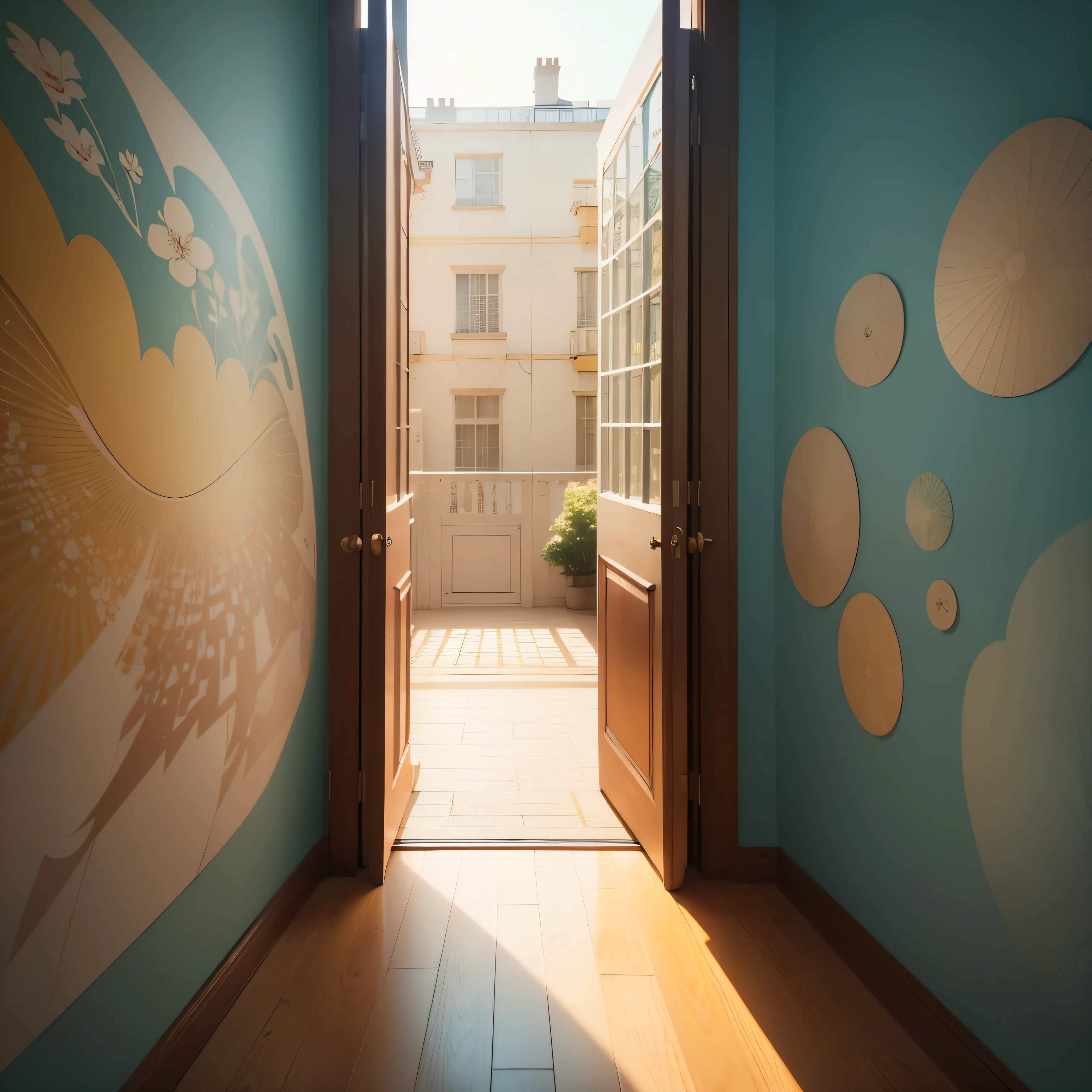 On a lazy afternoon, you can see the window where you can hear the sound of children running around, creating a bright feeling. The picture above surpasses the aesthetics of the deco animation., animated wallpaper art, Change it to animation style