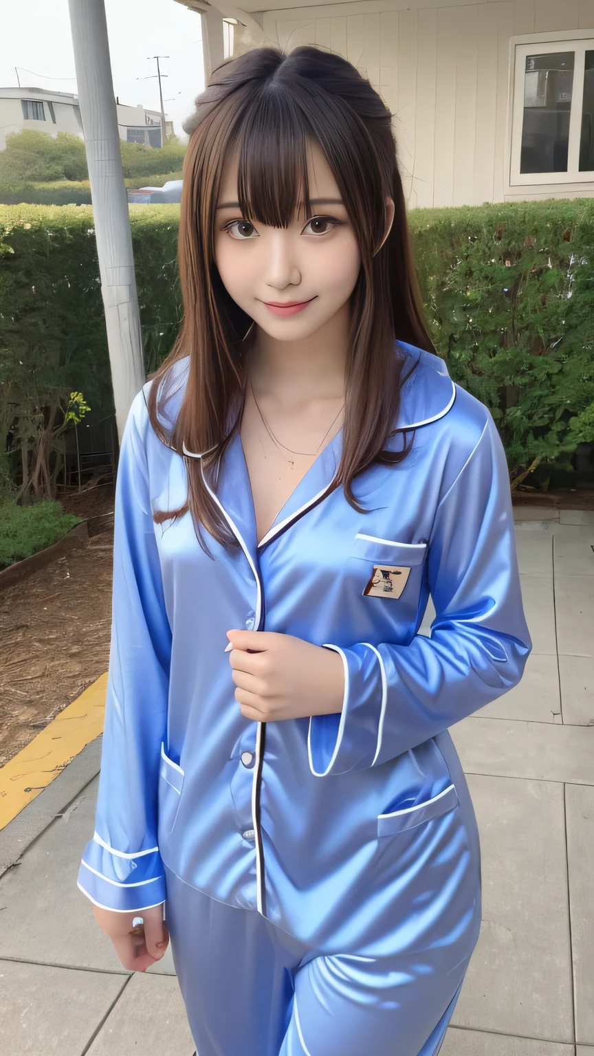 Kigurumi Costume Pajamas、Sexy Big 、A cute 13-year-old girl with a sexy and cute look, beautiful and sexy face、A strong wind blows my hair in front of my face、With straight blonde hair、beautiful, Cute and sexy eyes hidden behind long bangs、Costume pajamas