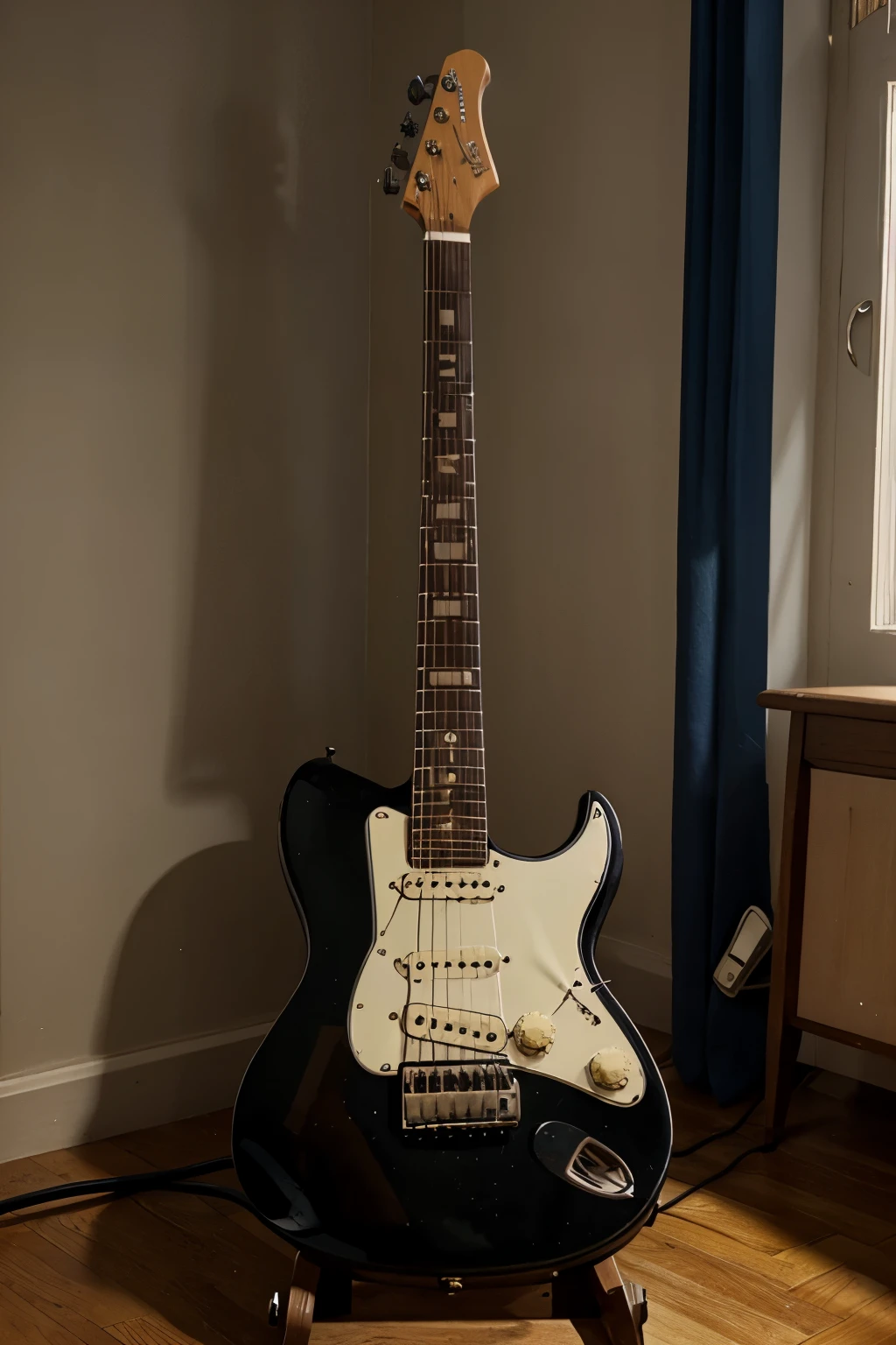 a vintage electric guitar