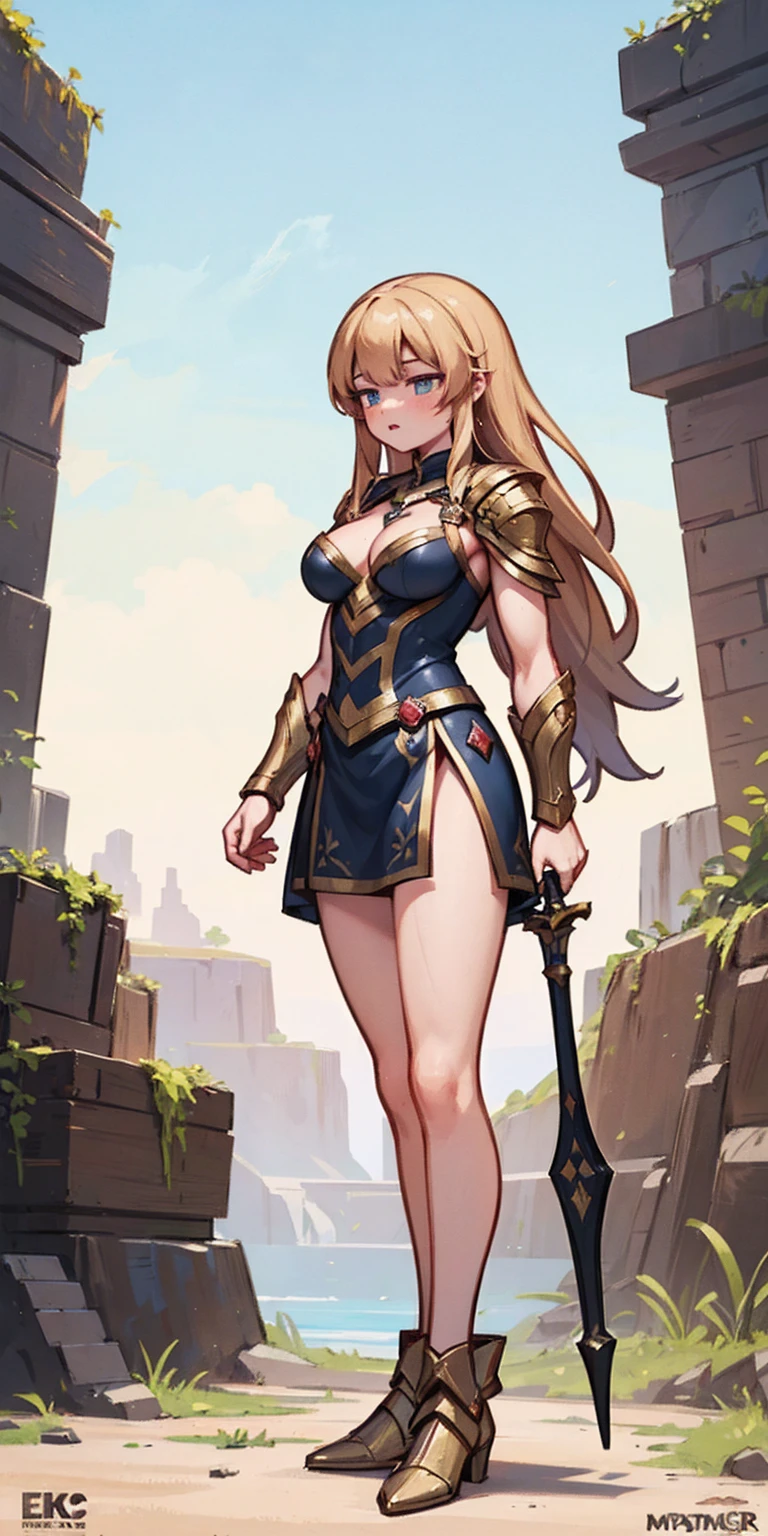 full body standing symmetrical beautiful woman, hyper realistic, 1girl, Asgard, Valkyrie, Lady Knight, correct anatomy, epic fantasy digital art, tmasterpiece, 8k, high definition resolution, detailed drawing, superior quality, epic composition, muscular body, muscular turned arms behind body,