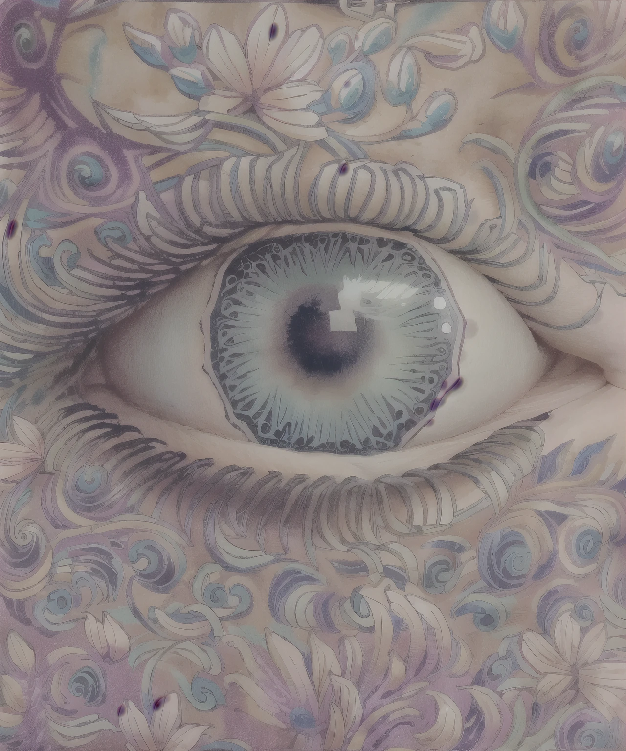 detalles complejos ojos hermosos y delicados, Vestido PastelGothAI, Fondo PastelGothAI, fuera del hombro, tatuaje, irezumi, CG ultrarrealista de 8k, obra maestra, ((fondo ultra detallado, delicate pattern, detalles intrincados)), mejor calidad, detalles intrincados, 1 chica, solo, pelo largo, pelo despeinado, from behind