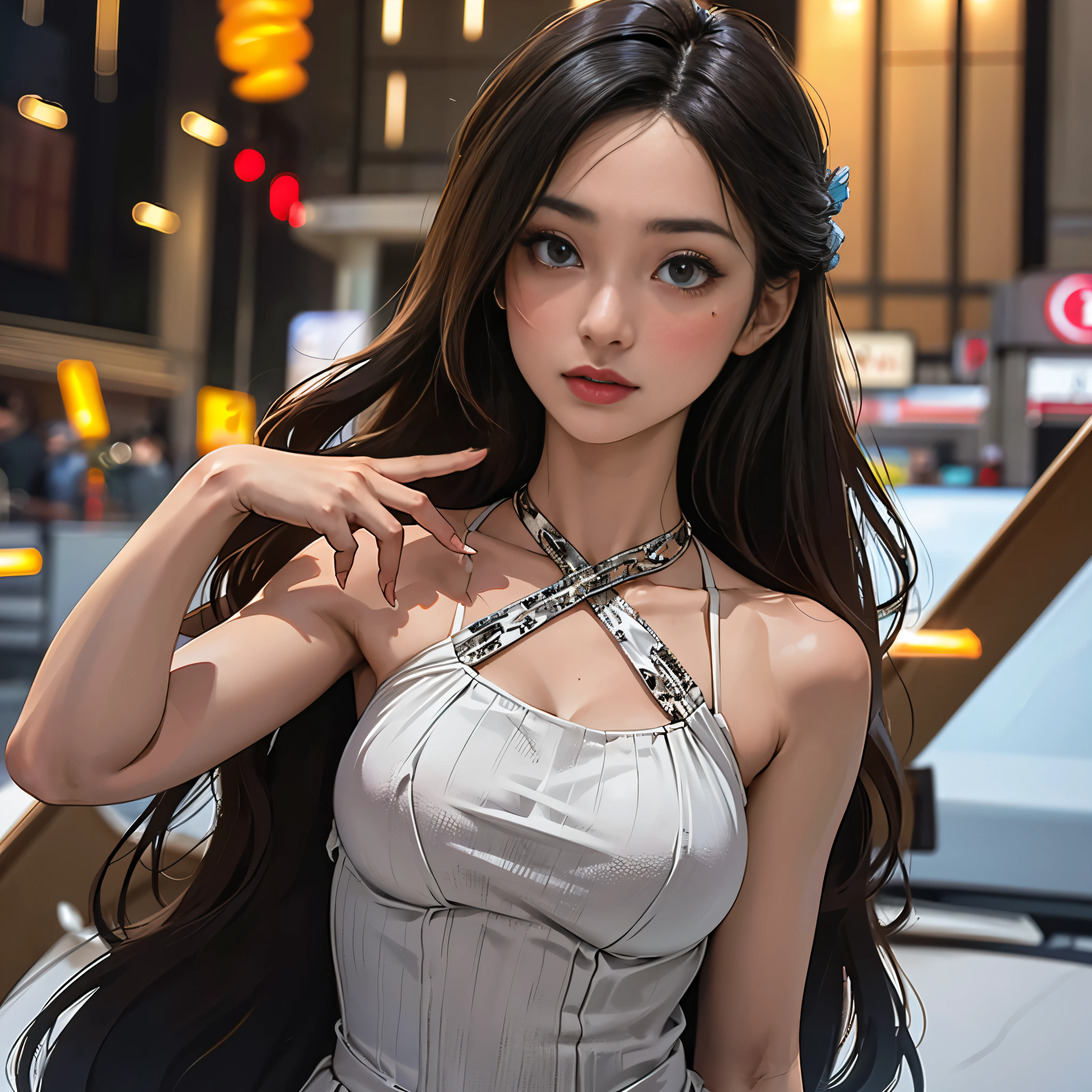 (Highly detailed body、Highly detailed face、highest quality:1.2)、woman、Looking at the audience、Medium Shot、