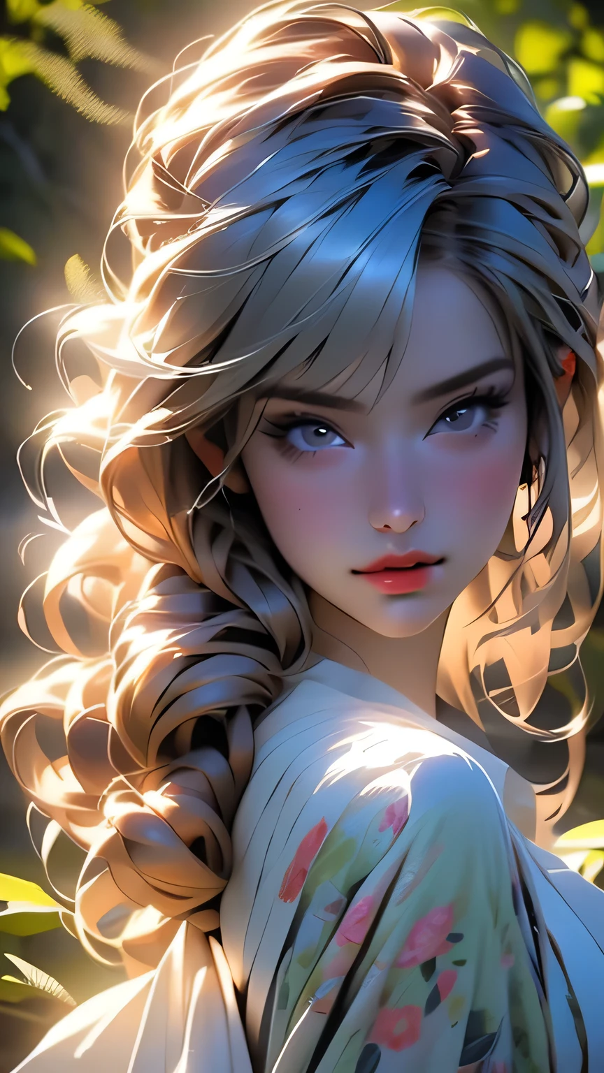 最high quality, (Realistic:1.2), One girl, alone, Detailed face, Face Focus, Are standing, Black Hair,(hair ornaments:1.35),office lady, Sleeves edged with ribbon, Removable sleeves, Ribbon trim, Wide sleeves, (View Viewer:1.5) Long Hair, Iris, bangs, lips, Detailed face、Detailed eyes、Detailed long eyelashes、Detailed lips、(((Face close-up)))、masterpiece, 最high quality, high quality, High resolution, (In a dimly lit cave),