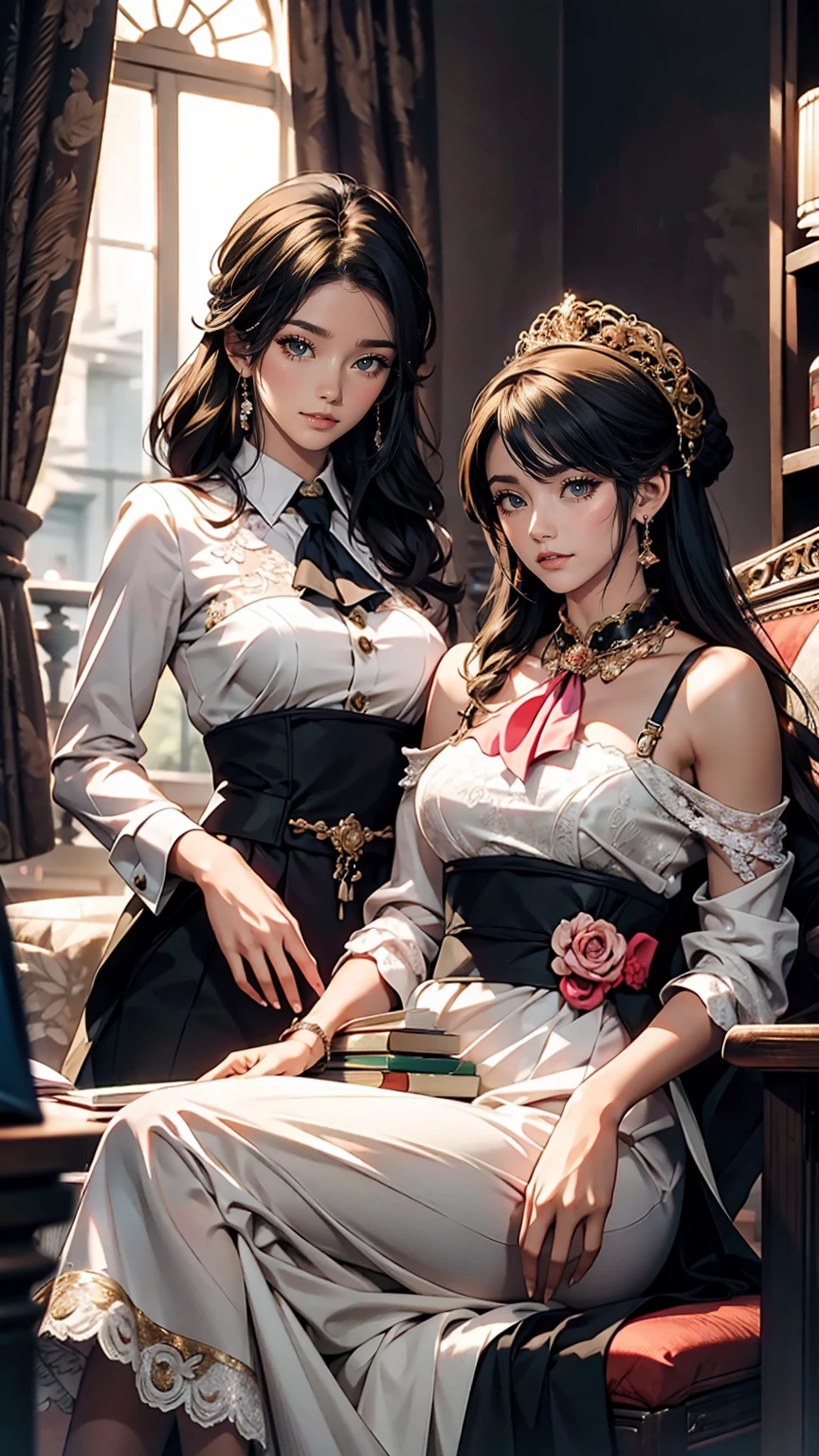 Two Girls,roromiya,ririchiyo,,Ascot, masterpiece, highest quality