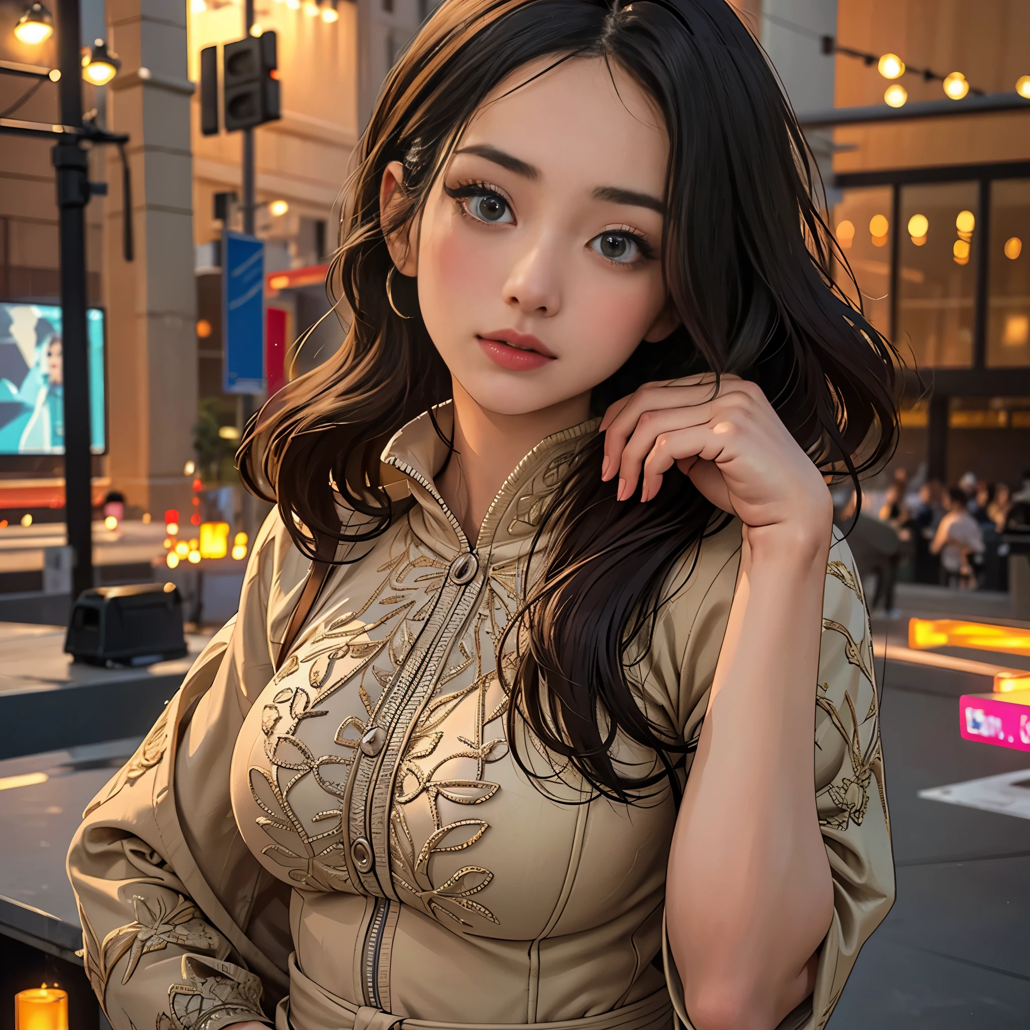(Highly detailed body、Highly detailed face、highest quality:1.2)、woman、Looking at the audience、Medium Shot、