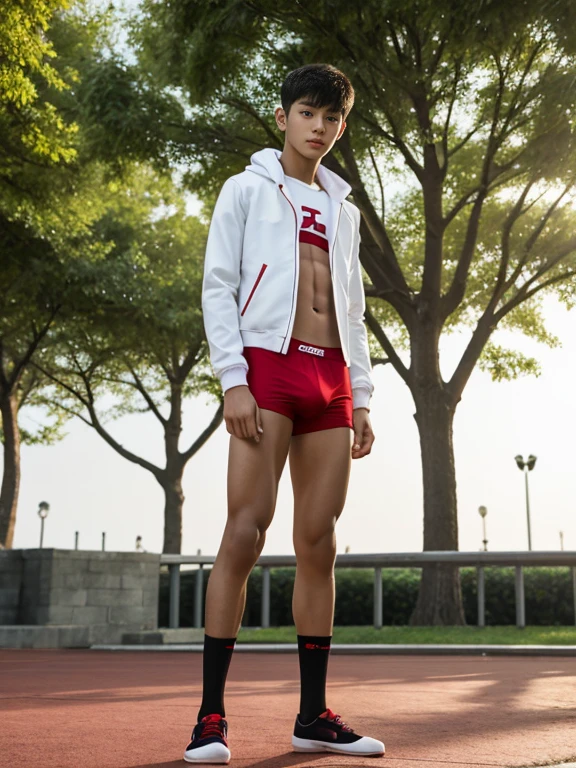 teenagers , very young , light-skin , wearing an dark red sexy underwear, tmasterpiece,k hd,the feet,Transparent sports vest,semi transparent,black long socks,The barefoot , red colour , handsome and cute , extreme cute boy , white skin , dark red underwear boxers shorts , extremely tall and cute boy ,oppa model , handsome model , full body , dark red boxers underwears short shorts , black socks , white light-skin , Chinese model , young boy , white skin , handsome and extremely cute , red boxers underwear shorts , long black socks , handsome model , at the park , jogging , model oppa , long legs , jogging , running , high knee black socks ,black long socks , stand up , extremely tall , extremely high , red underwears , red sports underwear , long black socks , clean and white legs , Chinese model , extremely long legs , looking at the camera , clean and white thigh , heavy bulge , kid face , b , wearing red underwears boxers , light and white skin , Chinese model , strike a pose , sexy pose , flexing pose , show off his handsome pose , size different , height different , tallest boy in the world , height comparison with other boy