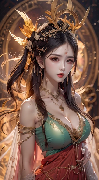 (((Large Breasts、Breast sagging、Low-cut，Cleavage ，Wide hips,)))((Long legs)),Hourglass figure)) 