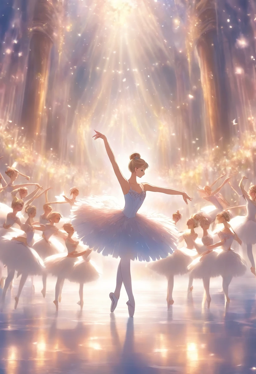 , Wear a white tutu, Dance on stage《Swan Lake》