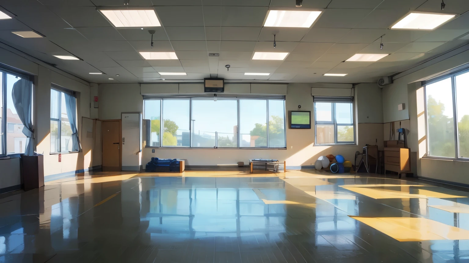 background, school (fitness room)
