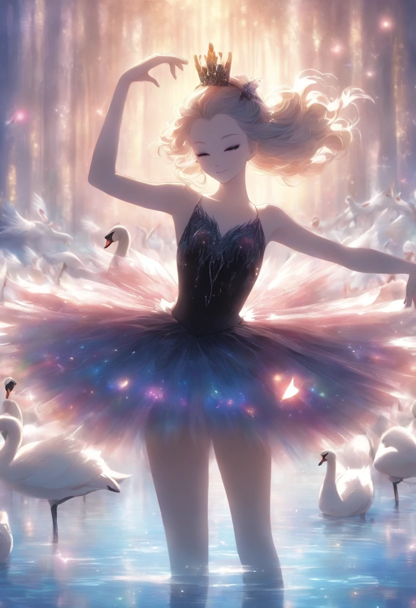 Wear a black tutu, dance by lake《Swan Lake》