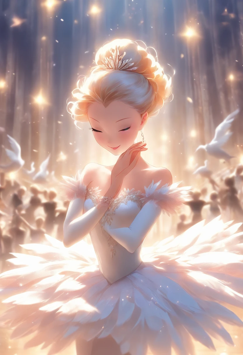Wear a white tutu, Dance on stage《Swan Lake》