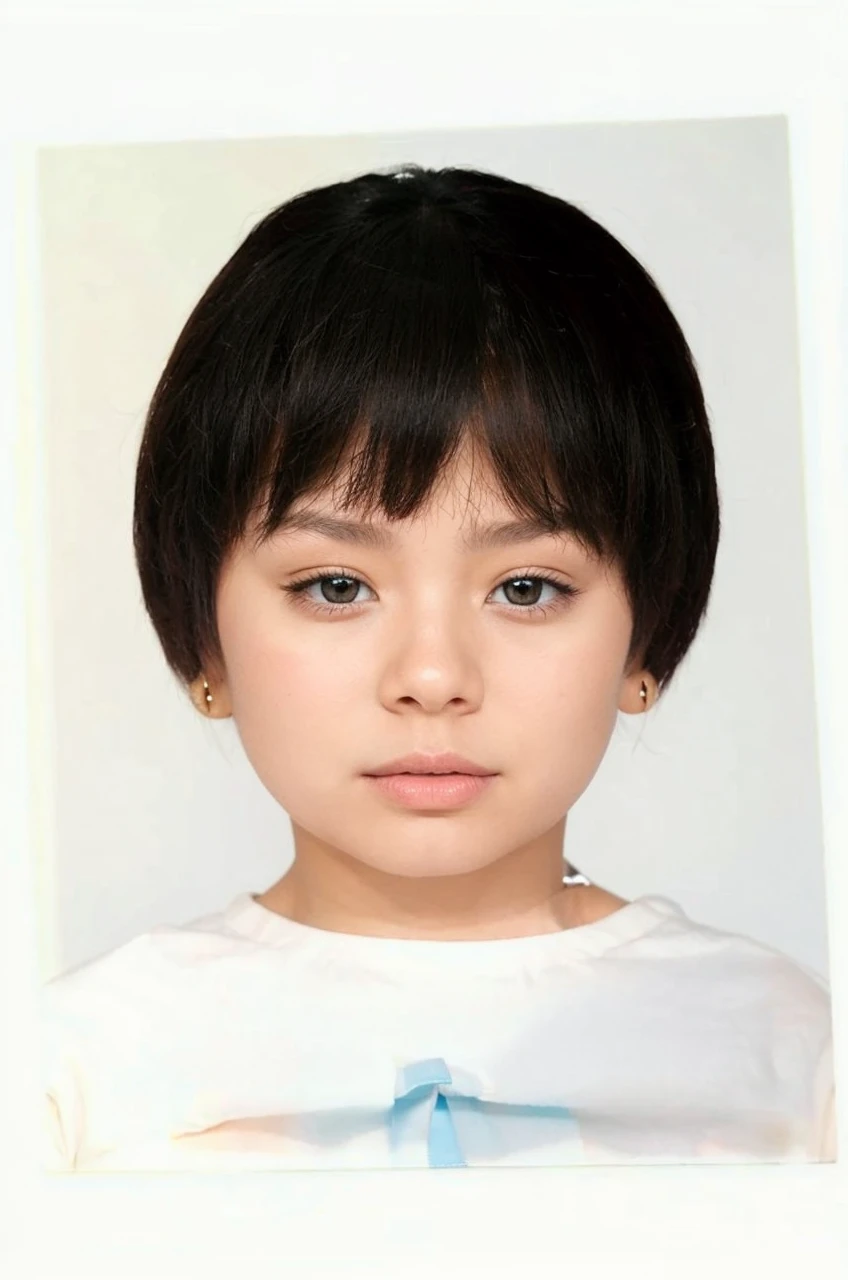 girl with short hair, girl photo portrait, girl with white blouse