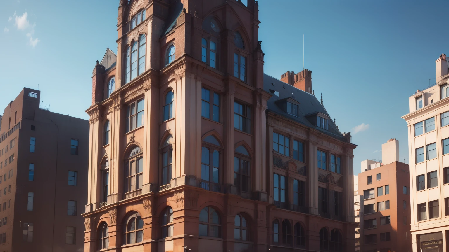 20-story medieval-style building,Intensive