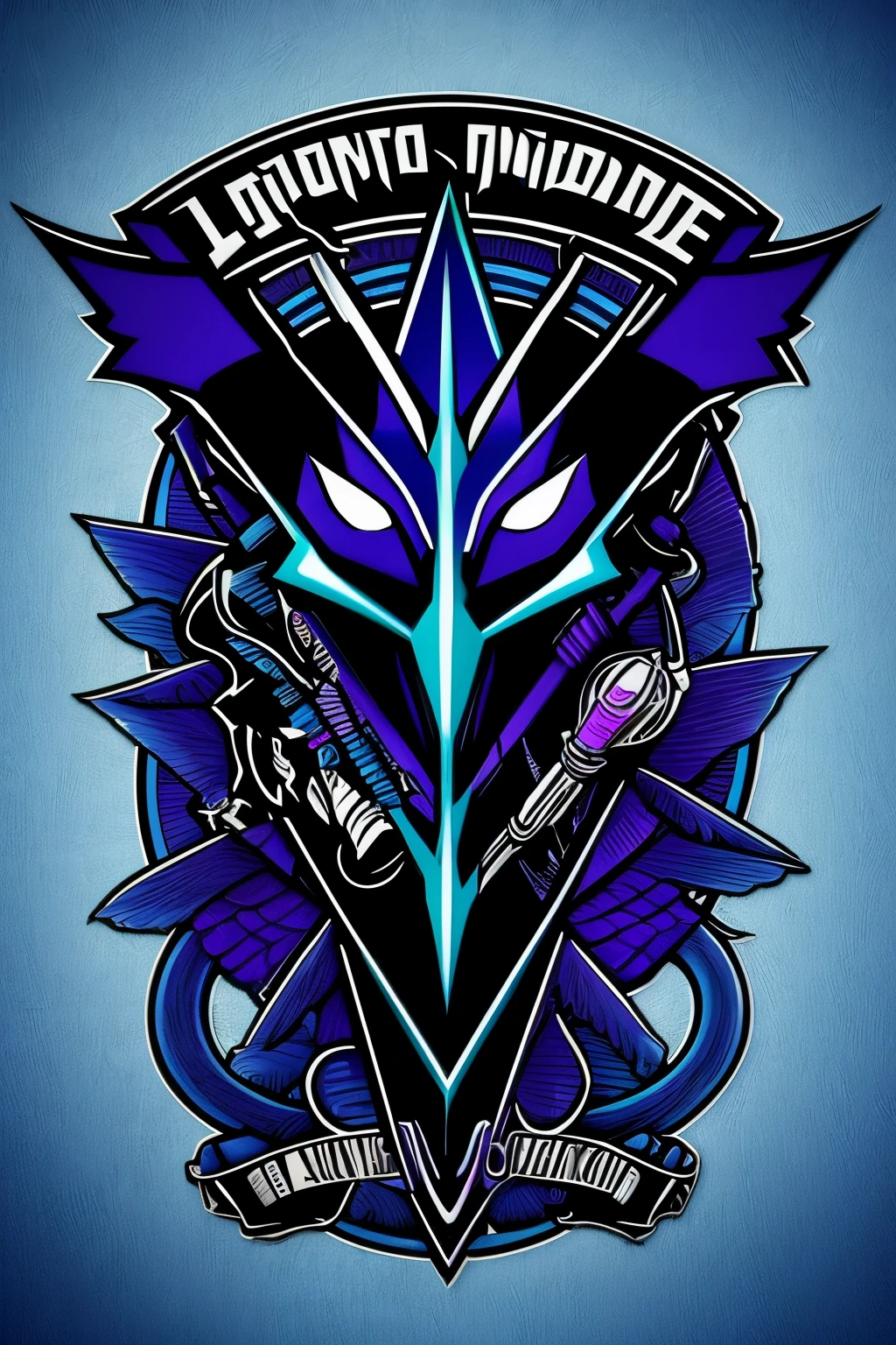 Logo que represente grupo de motociclistas llamados fantasmas del trueno con color azul y morado