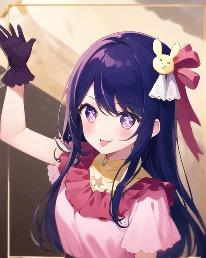 One girl, whole body, Cowboy Shot,
(Rembrandt), figure, (masterpiece), (highest quality), (Ultra_detailed), 細かくdetailedに, (Depth of written boundary),
HshinoAi,gloves, tongue out, tongue, Long Hair, star \(symbol\), View Viewer, (Purple Hair:1.2), Purple eyes, Upper Body, hair ornaments, :p, Frills, pink shirt, smile, No sleeve, shirt, Idol, symbol-shaped pupils, Show your hand, bangs, One side up, star-shaped pupils, Raise the hand,
Dress Pull,
The Roaring Twenties, Isoscale, From above, null, flower, cliff,