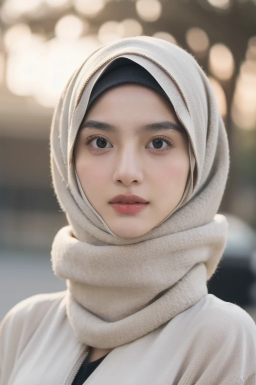 Photo portrait of a beautiful Bandung girl wearing a hijab and dimples, around , (plain black hijab), (portrait medium shot:1.3), dramatic light, Rembrandt lighting scheme, (hyperrealism:1.2), (8K UHD: 1.2), ( photorealistic:1.2), shot with Canon EOS 5D Mark IV, facial detail, skin texture detail, smooth, flawless skin, glowing complexion, silky touch, even texture, blemish-free, radiant appearance, youthful look, soft and supple skin, poreless, perfect skin tone, porcelain-like complexion, velvety smoothness, dewy and fresh skin, natural beauty, healthy and vibrant skin, standing in street