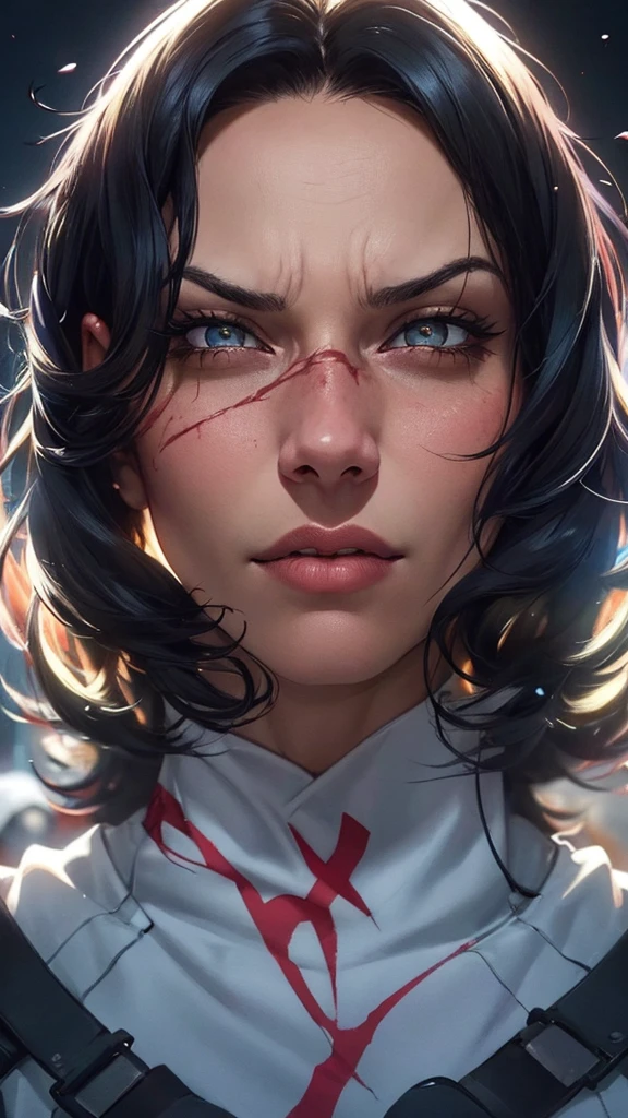 (1 garota:1.3), Sozinho, (((Very rosto detalhado)))), ((Olhos e rosto muito detalhados)))), Lindos olhos detalhados, Partes do corpo__, arte oficial, Papel de parede 8k unificado, Super detalhado, lindo and lindo, lindo, Obra de arte, melhor qualidade, original, Obra de arte, foto super fina, melhor qualidade, super high resolution, realismo realista, luz solar, retrato de corpo inteiro, beleza maravilhosa, dynamic pose, rosto delicado, olhos vibrantes, (Da frente), Ela usa traje do Homem-Aranha, esquema de cores vermelho e preto, aranha, fundo de telhado de cidade muito detalhado, telhado, com vista para a cidade, rosto detalhado, fundo ocupado a close up of a woman with a very nervoso expression on her face, nervoso look, fierce expression 4k, raiva. hiper detalhado, nervoso expression, nervoso looking, an nervoso expression, very nervoso expression, scary nervoso pose, nervoso face, nervoso 8 k, highly detailed nervoso anime face, very nervoso, nervoso, evil expression, artgerm detalhado