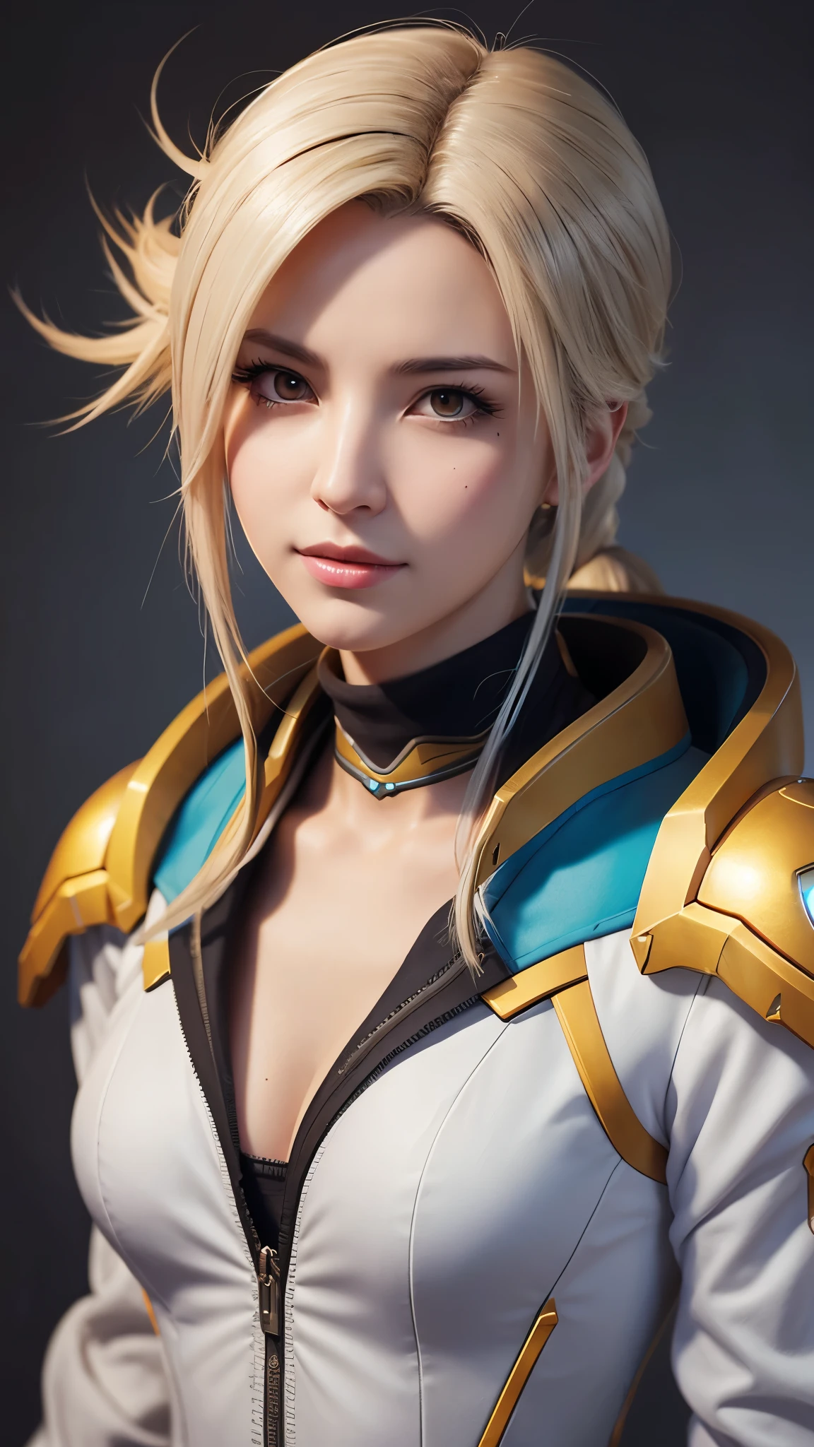 Mercy from Overwatch, character Portraiture, Portraiture, close, Concept Art, Intricate details, Very detailed, In Moebius style