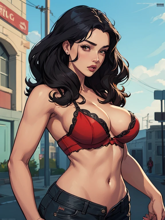 Cartoon style digital illustration style GTA digital style, estilo atompunk design de personagens altamente detalhado, arte digital detalhada coragem, Forest fan art, Design de personagens de retrato, beautiful digital illustration, retrato de alta qualidade, Arte em quadrinhos, mulher jovem cabelo com transas lindas . Queen Anna of ArendelleBeautiful lined eyes Medium large bust and wonderful sexy clothes. image expression of sexual desire from waist to head illustration Queen Anne of Arendelle atompunk style Fallout 4 style pose playboy magazine with beautiful breasts without clothes wonderful breasts Character Christina Ricci black hair style Morticia AddamsCartoon image of a woman .cartoon style illustration, estilo de arte dos desenhos animados, estilo de arte dos desenhos animados, digital illustration style, design de personagens altamente detalhado, arte digital detalhada fofa, City fan art, Design de personagens de retrato, beautiful digital illustration, retrato de alta qualidade, Arte em quadrinhos, jovem expressando desejo sexual. Corpo inteiro escultural