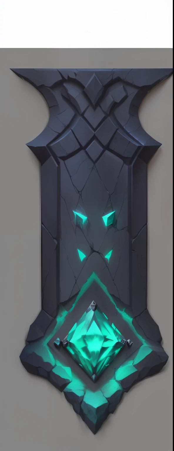 Stone material，There is a diamond on the slate，Mysterious art style，Runes , Dark Concept Art.