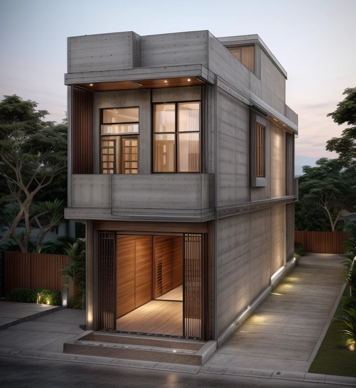 8k , masterpiece, illustrate art, hyper sharpness, high detailed, cgi, anime style, vray, radiosity,
richard mier, architectural, concrete_finish, (fair-face concrete:1.2), luxury modern house style, decorate with metal woods and glass, green space, tree, wooden floor, front view, on the hill, jungle, waterfall, exterior view , Extreme long shot