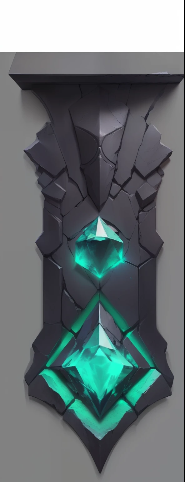 Stone material,There is a diamond on the slate,Mysterious art style,Runes , Dark Concept Art.