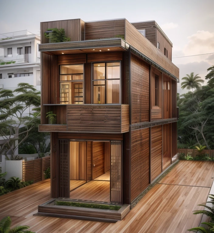 8k, masterpiece, illustration art, super sharp, high detail, cgi, anime style, vray, radiosity,
Richard Mier, architecture, concrete_finish, (WOOD plane:1.2), luxury modern house style, wood and metal glass decoration, green space, greenery, wooden floor, front view, above hills, jungle, waterfall, outside view, Extremely long shot