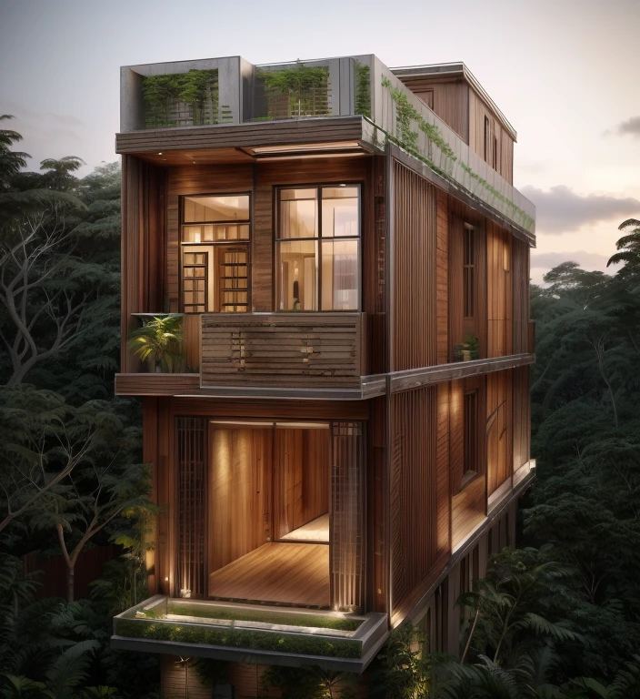 8k, masterpiece, illustration art, super sharp, high detail, cgi, anime style, vray, radiosity,
Richard Mier, architecture, concrete_finish, (WOOD plane:1.2), luxury modern house style, wood and metal glass decoration, green space, greenery, wooden floor, front view, above hills, jungle, waterfall, outside view, Extremely long shot