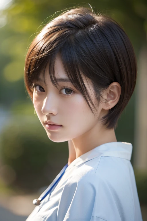 Short Undercut Hair,masterpiece,highest quality,High resolution,One girl,Japanese,Face Focus,doctor、White