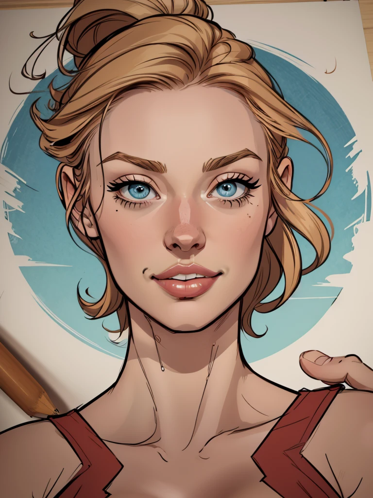 Female style Deborah Ann Woll beautiful breasts symmetrical medium breasts Fiona with war marks Cartoon image of a woman .Ilustra??o estilo desenho animado, estilo de arte dos desenhos animados, estilo de arte dos desenhos animados, digital illustration style, estilo atompunk design de personagens altamente detalhado, arte digital detalhada coragem, Forest fan art, Design de personagens de retrato, beautiful digital illustration, retrato de alta qualidade, Arte em quadrinhos, mulher jovem cabelo com transas lindas . Eyelined eyes Medium large bust and wonderful sexy clothes. image expression of sexual desire from waist to head illustration Queen Anne of Arendelle atompunk style Fallout 4 style pose playboy magazine a close-up of a woman sitting with a dragon cartoon of a woman .illustrationDeborah Ann Woll