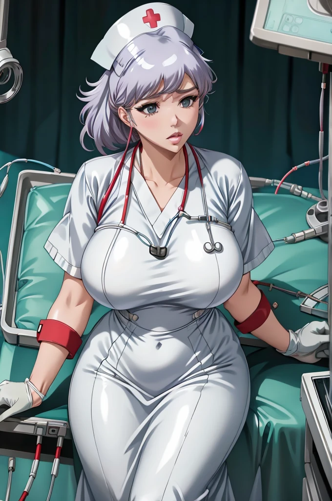 nurse uniform,hospital, latex nurse suit,nurses,busty,elbow gloves,labcoat,blonde hair woman,red eyes , gigantic ,medical instruments,asian nurse,two nurses,speculum,examination room,oversize ,big ass ,strap on, lay on table ,legs spreaded,giving birth,gyno chair , dentist,Milf,latex,red uniform,oversize breasts