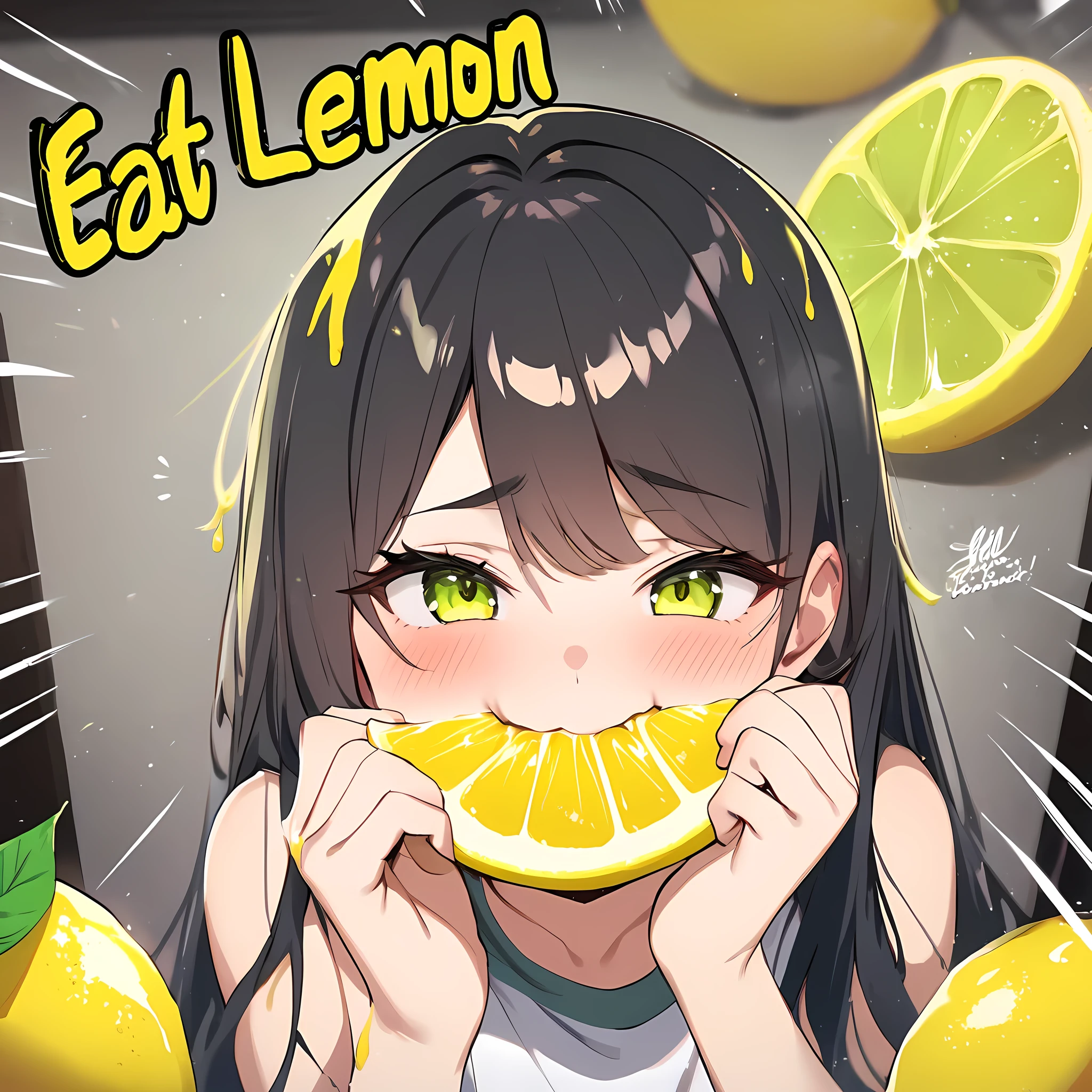 Lemon Eating Challenge, eat lemon, sour look, the juice splatters,