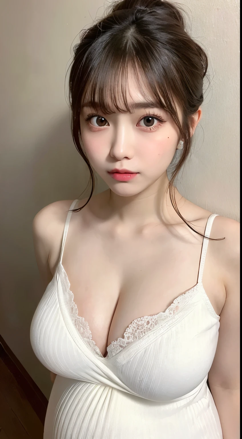 masutepiece, Best Quality, Illustration, Ultra-detailed, delicate detail, Hight Resolution, 8K wallpaper, Perfect dynamic composition, Beautiful detailed eyes, Natural Lip, (Sexy knitted dresses) , ((huge pregnant)) , (((Huge breasts :1.2, and droopy breasts:1.1))), cleavage, Random sexy poses, s whole body, super delicate face, (((Dazzlingly white skin))), moist lips, (ponytail hair), Innocent Big Eyes, Detailed Eyes, ((very detail eyes)), (from above:1.2)