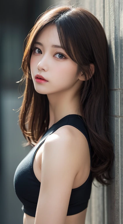 masutepiece, Best Quality, Illustration, Ultra-detailed, finely detail, hight resolution, 8K Wallpaper, Perfect dynamic composition, Beautiful detailed eyes,Colossal tits, fitness wear, Natural Color Lip,