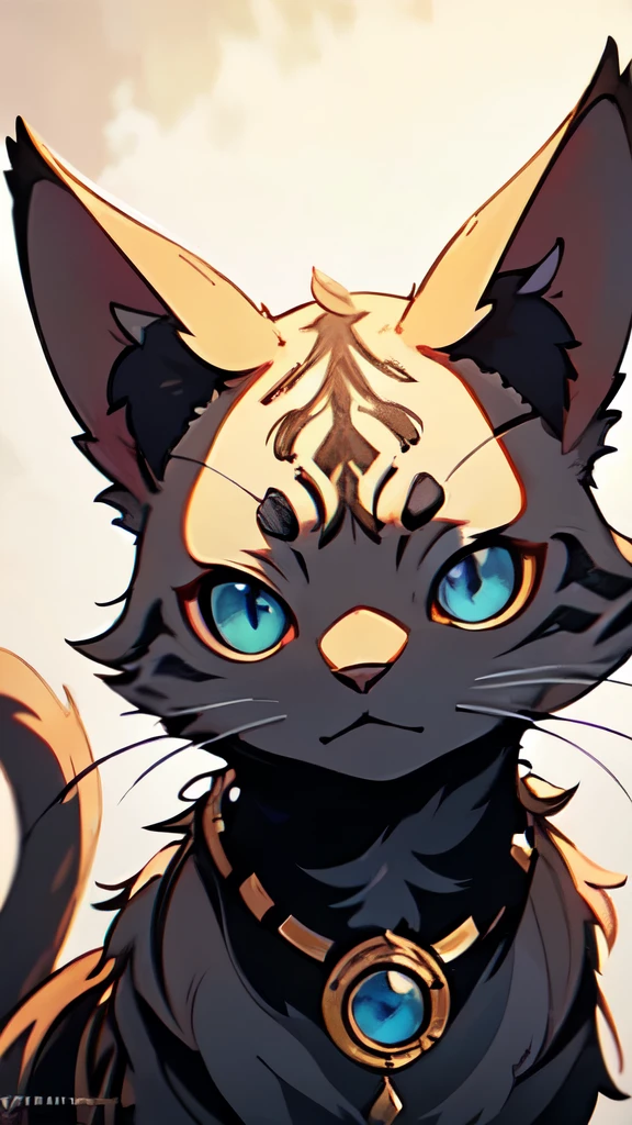 Stunning anthropomorphic cat, Siri by Nakanae, Detailed fur with lifelike texture and colors, Blue eyes, graceful and sassy pose, High-resolution, 4K, HDR, Studio lighting, Ultra-fine painting, Sharp focus, Physically-based rendering, Vivid colors, Professional, Bokeh, DeviantArt, expression of sassy, playful attitude, Clean lines, intricate details, Best quality, Realistic, high-resolution, Muted tones, Anime-inspired, Aesthetic, Atmospheric, Digital art.