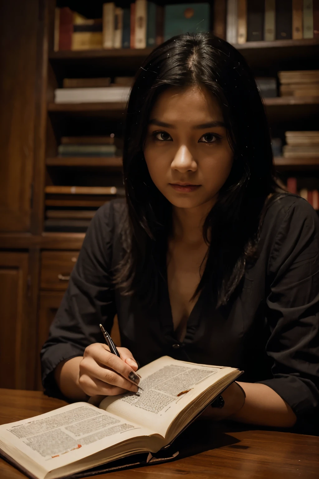 buatkan sampul buku bertema mystery dark magic