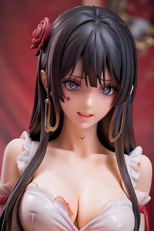 best quality, masterpiece, highly detailed,1girl, ((rose)), (vine), cage, bandage, red rope, (detail light), falling rose petals, Boa Hancock, , (masterpiece:1.5), Detailed Photo, Smiling, Sexy, (8K, Best Quality: 1.4), (1girl), Beautiful Face, (anime realistic Face), (Black Hair, long Hair: 1.3), Beautiful Hairstyle, Realistic eyes, beautiful detail eyes, (white skin), beautiful skin, absurd, attractive, ultra high resolution, ultra realistic, high definition, golden ratio, (sexually aroused:1.5), Pinkish white skin, cool white light, sexy pose, Beautiful , white background, pink soft white light, Wear a white dress, sexy armpit, black lace bra, (zombie girl:1.6), (breeding:1.6), (cute dead girl:1.5), (deadly eyes:1.8), (Eyes without sparkle1.7), pale skin, dead body, no life, (lifeless:1.5), (Wounds on the body:1.6), (dribbling:1.5), (red blood on body:1.3), (Bruise on the body:1.4)