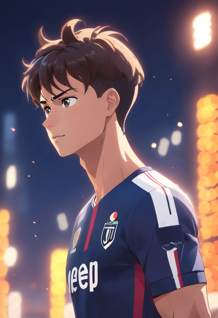 cristiano ronaldo,Juventus suit,(pixar style) (masterpiece:1.2) (bokeh) (best quality) (detailed skin) (detailed texture) (8k) (claymation) (cinematic lighting) (sharp focus)