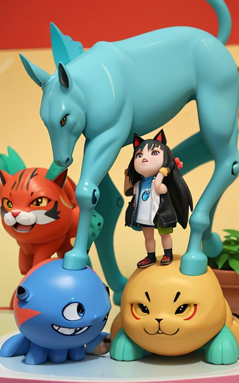 comic con中，Anthropomorphic cat-eared man at comic con，有許多不同類型的玩具figure，Nendoroid 3D，anime statue，玩具figure，q posket，Funny company anime style，動漫動作figure，silicone man，Silicone statue，Styled for Nendoroid，figure、 動漫figure、action figurine toys、矽膠材質雕像

animal illustrations,mixed species,different kinds of animals,various species,diverse animals,digimon evolution，Ultimate Evolution，perfect body，ultimate body，horse，There is personification，digimon evolution，Ultimate Evolution，perfect body，ultimate body，UFO，有horse，There is personification，有Cat lady

貓耳娘與許多動物的合照，animal illustrations,mixed species,different kinds of animals,various species,diverse animals,digimon evolution，Ultimate Evolution，perfect body，ultimate body，horse，There is personification，digimon evolution，Ultimate Evolution，perfect body，ultimate body，UFO，There is personification，Cat lady，cat ears women\(Lovely,Kawaii,10 years old）rest ,quality\(masterpiece,high resolution,top-quality,top-quality real texture skin,提high resolution,RAW photos,Best quality,Very detailed\)